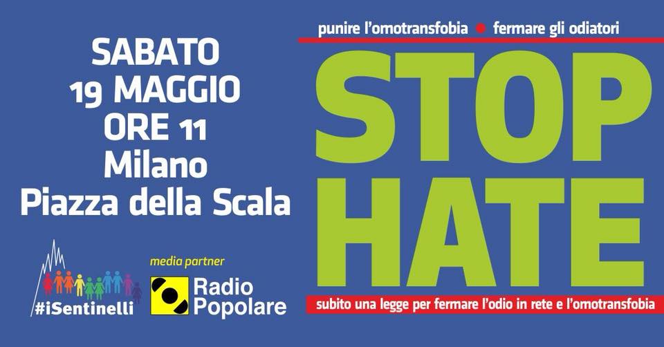 Stop Hate, la manifestazione a Milano